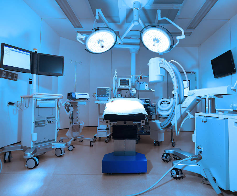 Various medical devices and accessories are located in the room of the medical institution