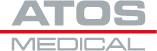 Hall punase triibuga Atos Medical logo