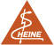 Oranžis kolmnurgas valge Heine logo