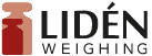 Punase ja mustaga Liden Weighing logo