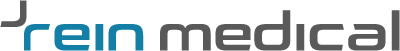 Sinise ja mustaga Rein Medical logo
